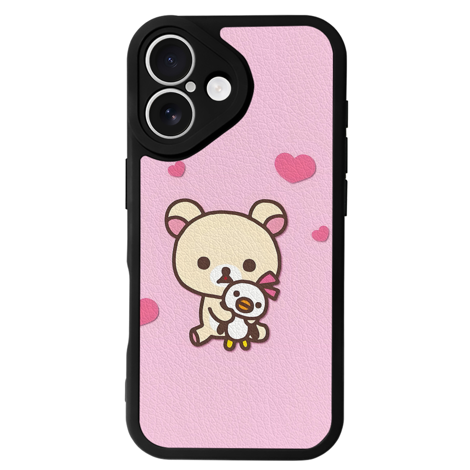 （画像用） リラックマ リラックマ キイロイトリ Rilakkuma Korilakkuma Kiiroitori 【iPhone 16シリーズ対応】シリコンスマホケース（レザー調） 材質：シリコン
